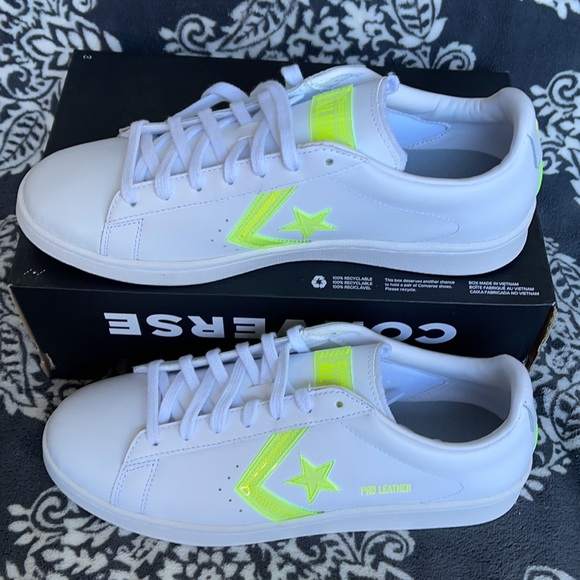 Converse Pro Leather OX White/Lemon Venom/White MEN`S - Picture 2 of 16
